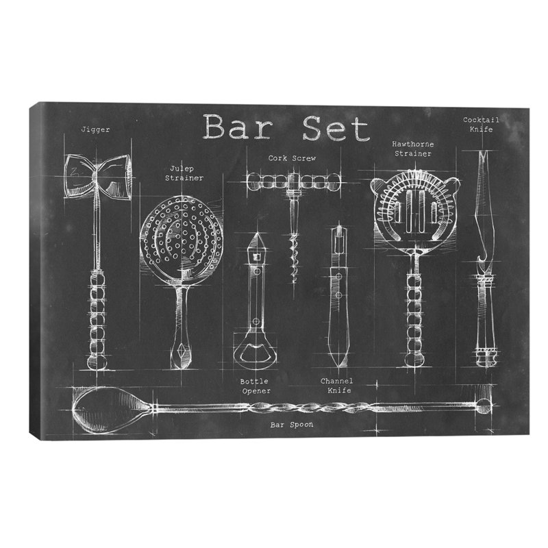 Bar Set by Ethan Harper - Print on Canvas, 101.6 cm H x 66.04 cm W, Brown Floater Framed