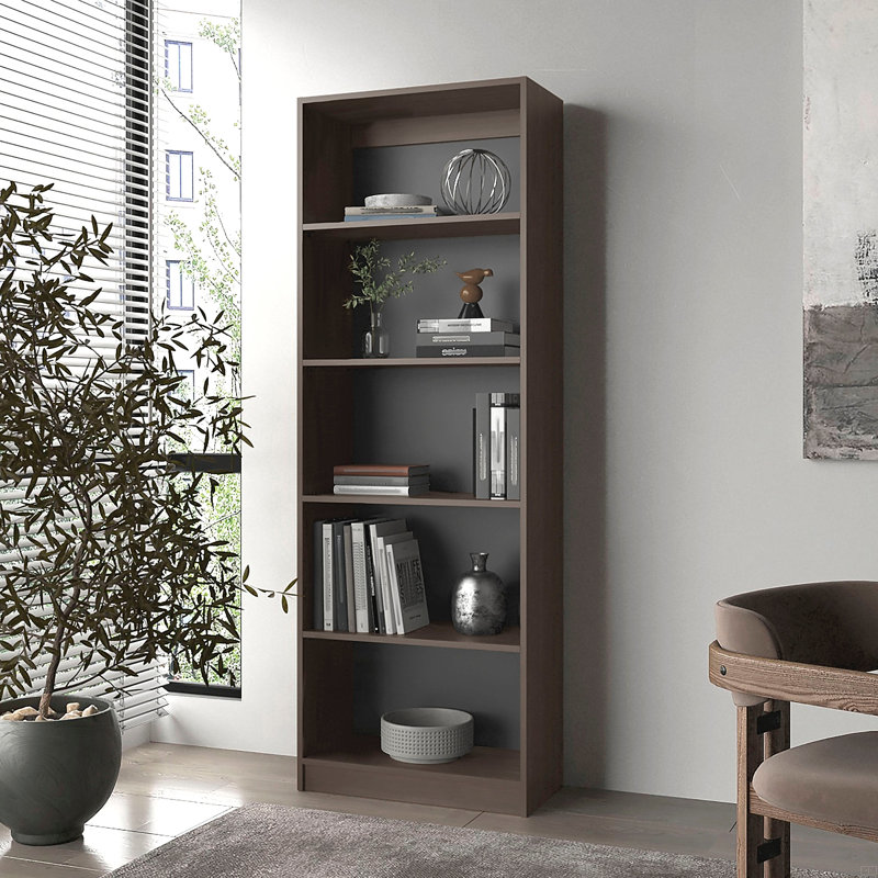 Bibliothèque avec rangement ouvert et 5 tablettes