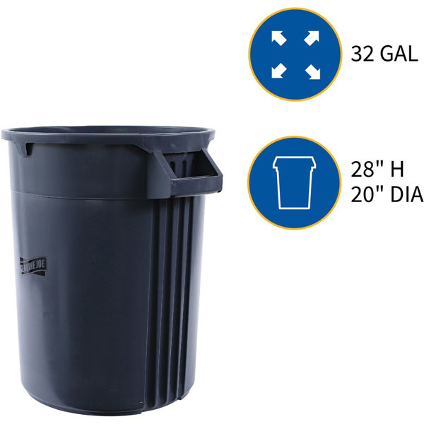 Genuine Joe Heavy Duty Trash Container 32 Gallons Gray - Office Depot