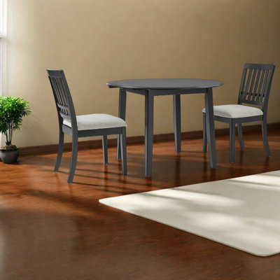 Space-saving 3-piece Dining Table Set, Modern Wood Design For Small Apartments