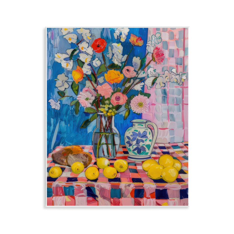  Florals & Lemons Whimsy Wall Plaque Art by LSR Design Studio