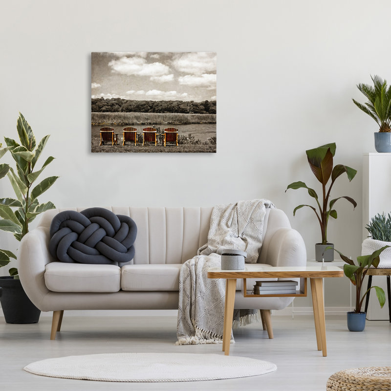 «Adirondacks Lake View», art mural sur toile par GraffiTee Studios, H 30 po x l 40 po