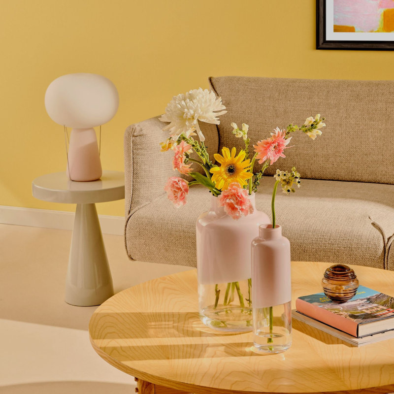 Vase de table en cristal sans plomb Magnolia, Opale Lila, H 7,8 po x l 9,36 po x P 9,36 po