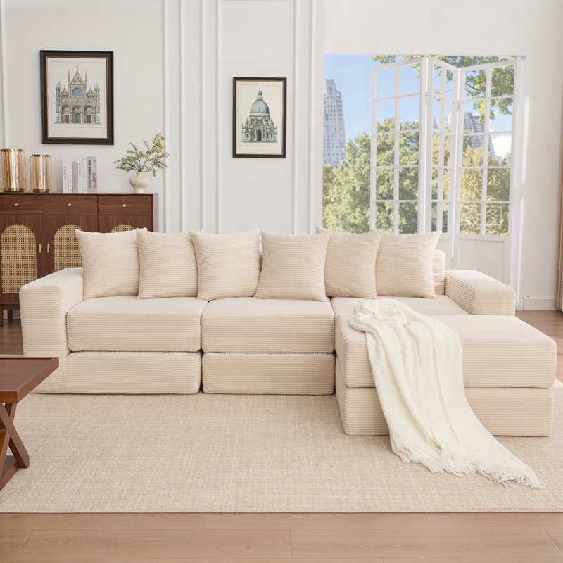 10-in-1 Modular Sectional Sofa with Versatile Configurations and Space-Saving Design for Small Rooms and Apartments, Beige