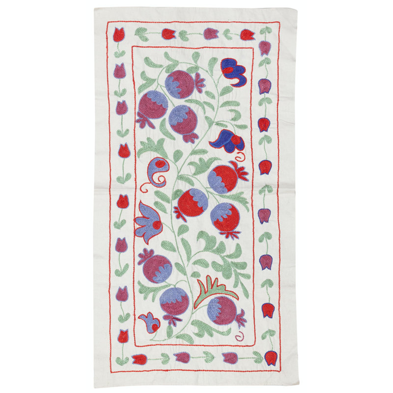 Suspension murale 19 x 35 po. Nappe en coton. Canapé fait à la main. Jeté moderne