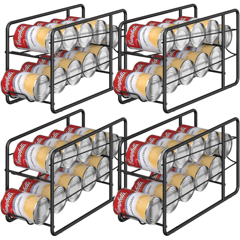 4 Pack Can Dispenser Rack, Stackable , Black