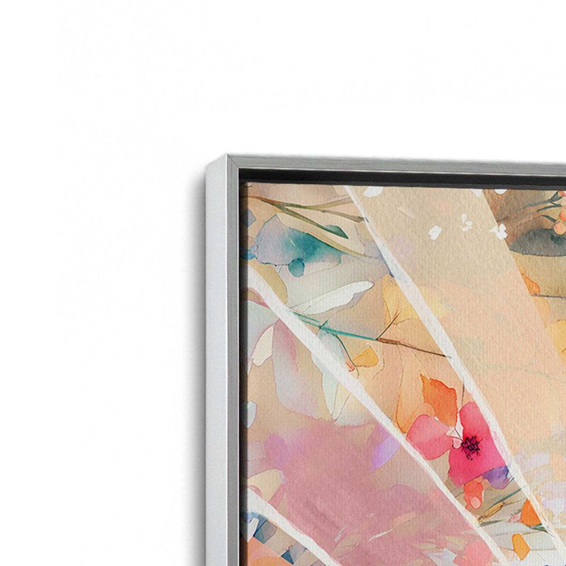 Doux soleil sur toile imprimé floral, H 12,75 po x l 18,75 po, 1, Chrome poli