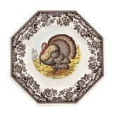 Spode Woodland Octagonal Plate 9.5" Turkey