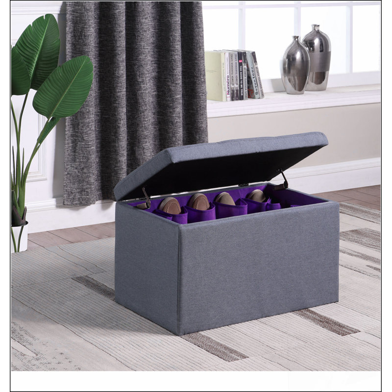 Banc de rangement capitonné pour chaussures de 18,5 po de hauteur, design simple, confortable et durable, banc polyvalent