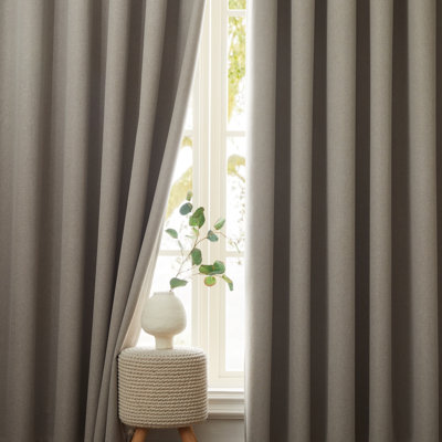 Linen Blend Blackout Curtain Panel Pair