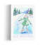 Winter Ice Skating Path Abstract Contemporary Forest Landscape Wall Art Print 1 Piece Wrapped Canvas Wall Art-1897555020