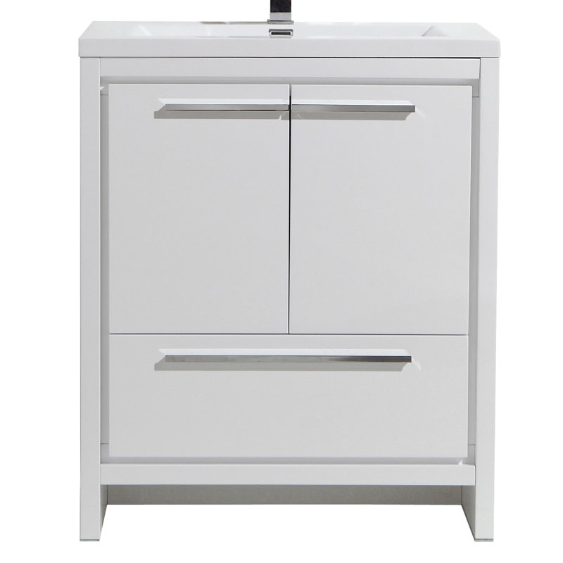 Lefebvre 29.5" Single Bathroom Vanity Set, Gloss White