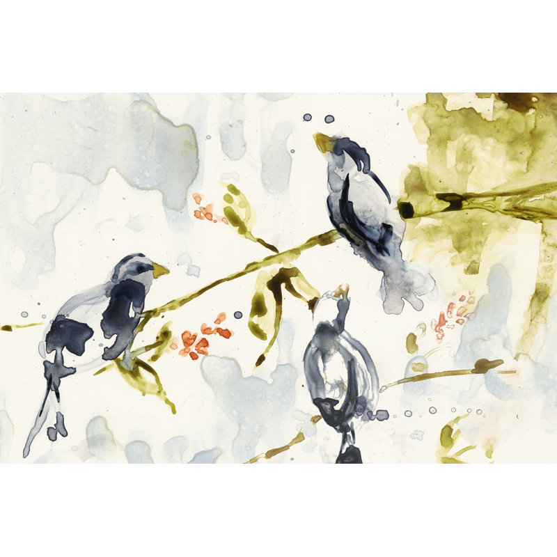 «Morning Conversation I» par Jennifer Goldberger - peinture sur toile tendue, H 32 po x l 48 po x P 1,25 po