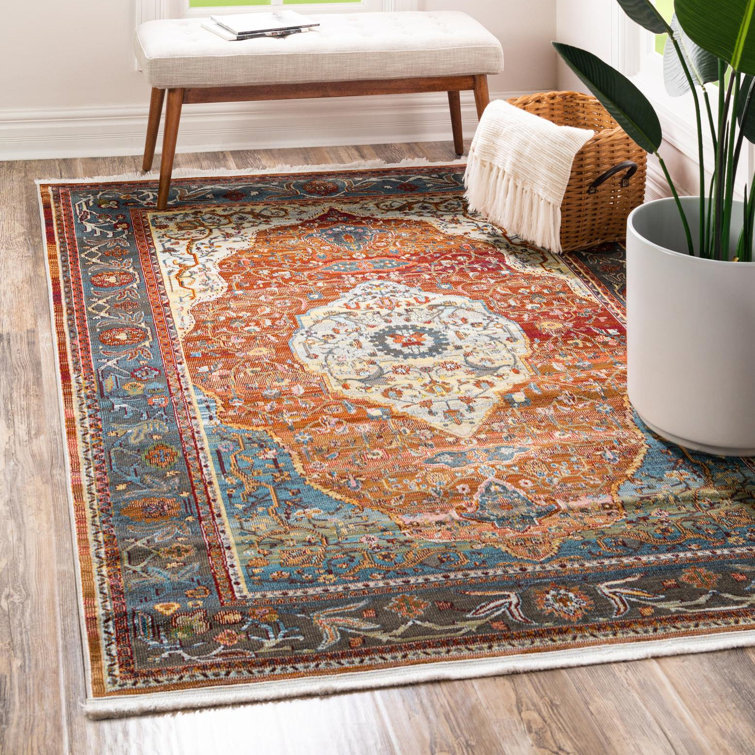 Tapis à motif oriental rouge rouille Folmar