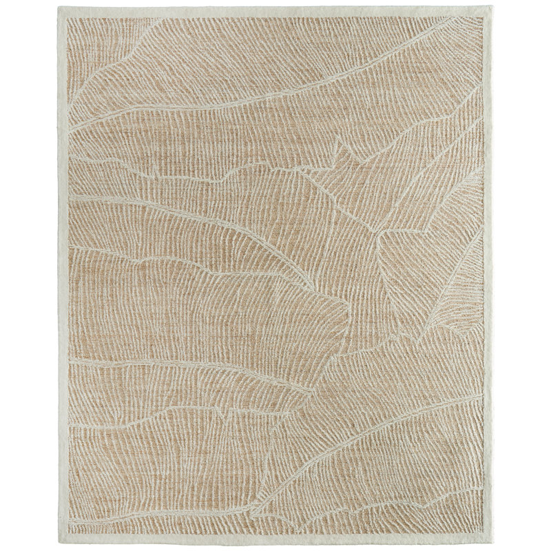 Tapis floral et botanique moderne Timitra, Beige, Rectangle de 5 pi x 8 pi