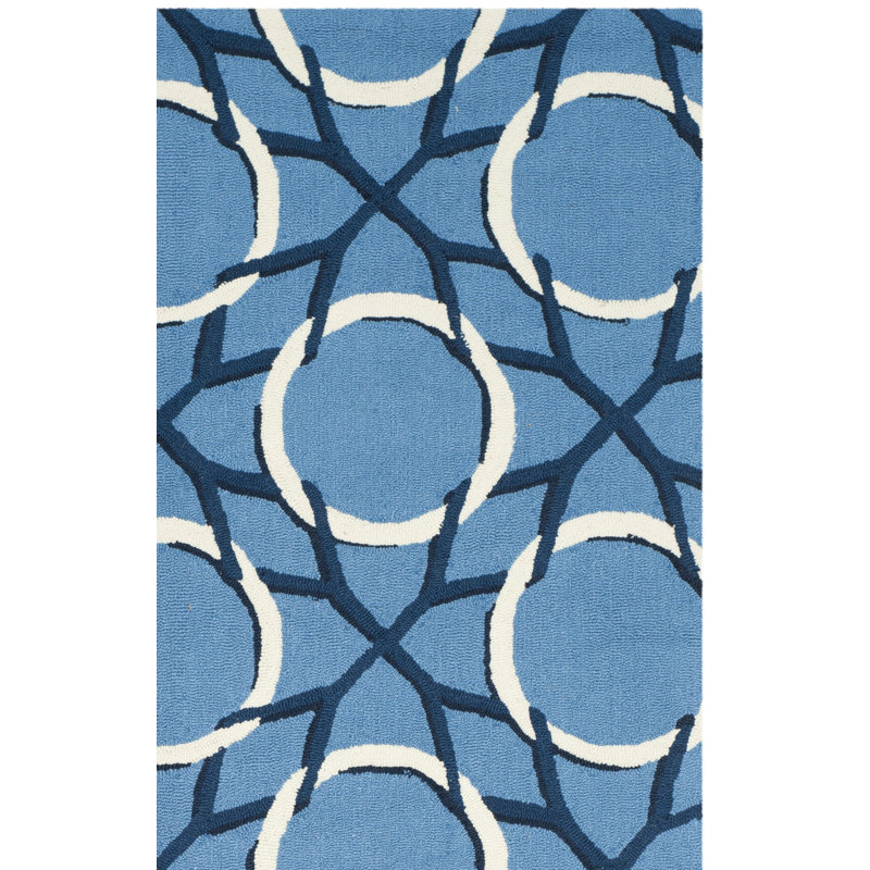 Aliz Hand Hooked Performance Geometric Rug, Rectangle 8' x 10'