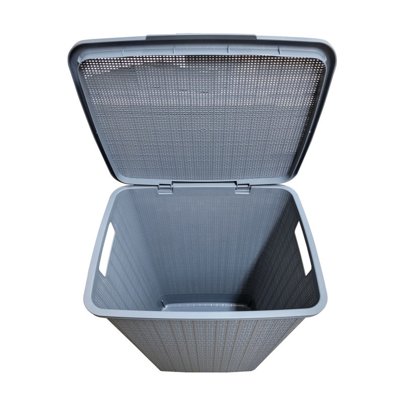 Panier à linge en plastique avec poignées, Gris