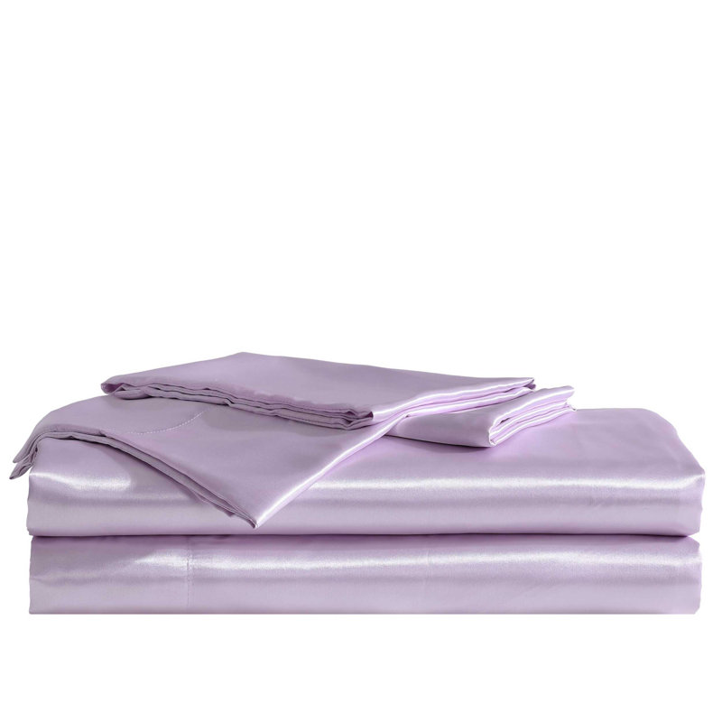 Ensemble de draps en satin doux Betsey Johnson, Ensemble de draps pour lit simple avec 1 taie d'or, Mauve disco cow-girl