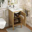 Armoire de salle de bain 18 po avec rangement, solution pour petit espace avec lavabo en céramique, tablette réglable, charnières à fermeture en douceur
