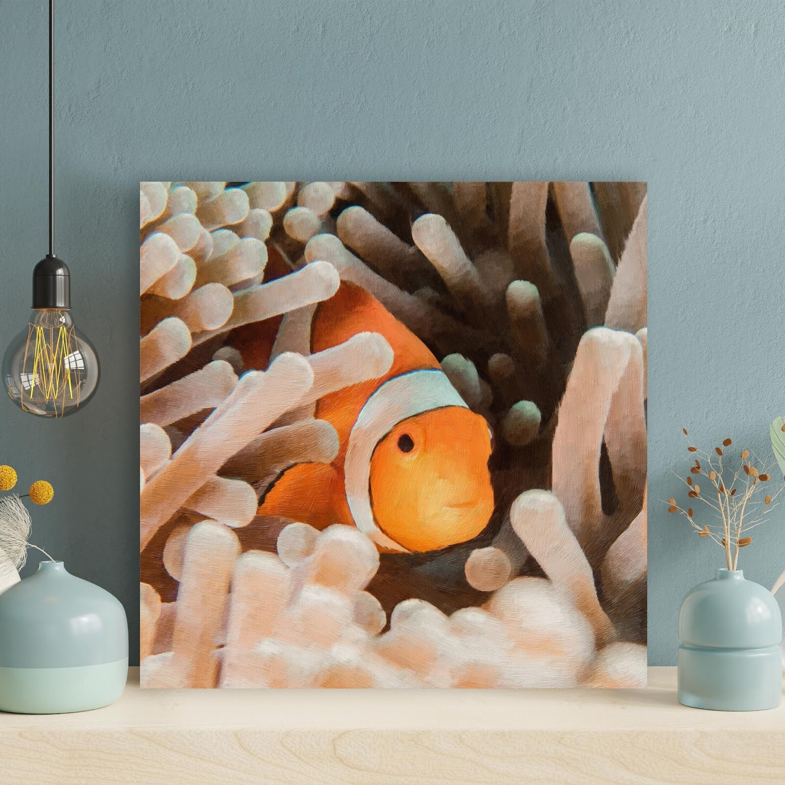 https://assets.wfcdn.com/im/72616079/compr-r85/1976/197645645/orange-and-white-clownfish-hiding-in-sea-anemone-on-canvas-painting.jpg