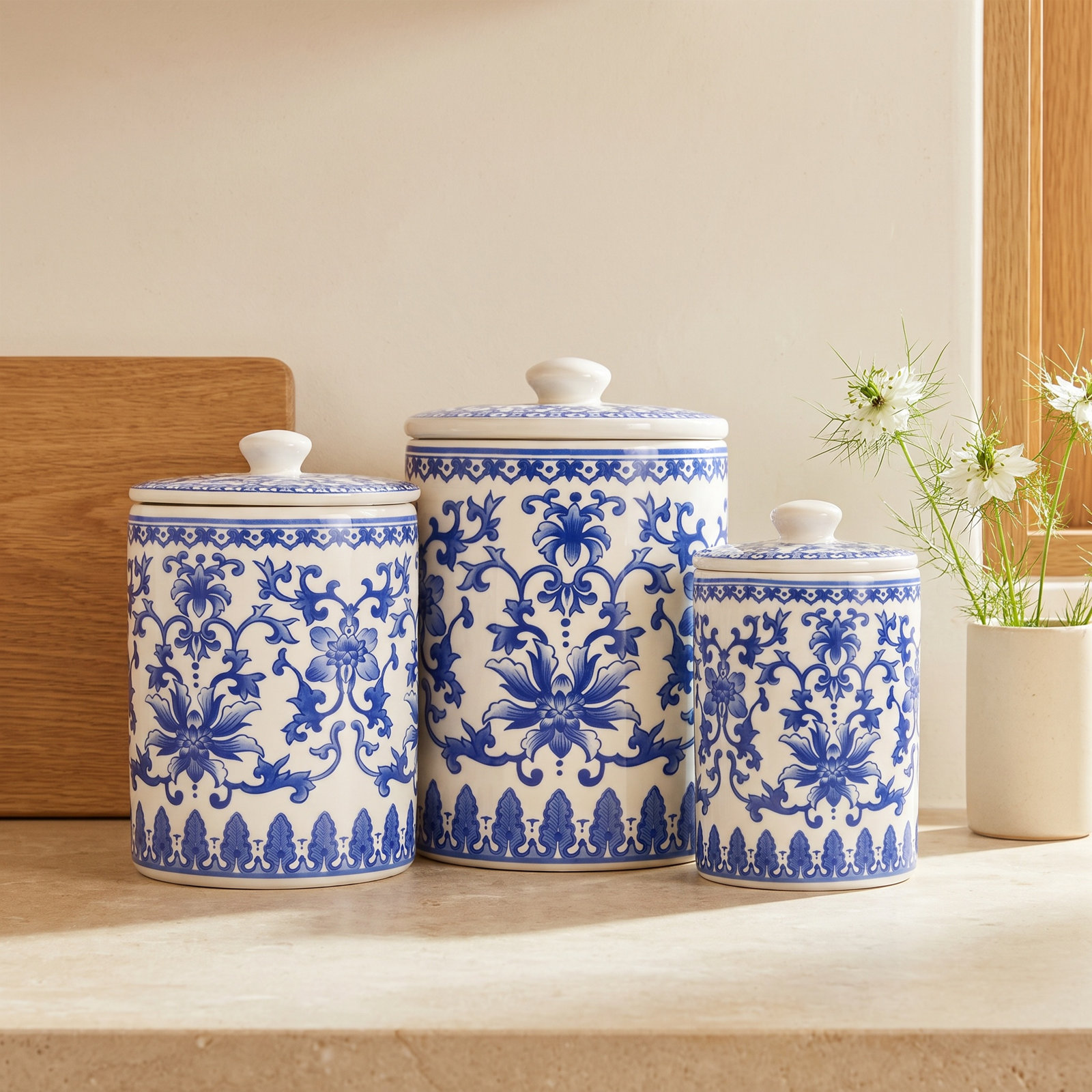 Clemon Porcelain Kitchen Canister Set