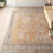 Everly Oriental Machine Made Power Loomed Polyester Area Rug in Gold-2138067660