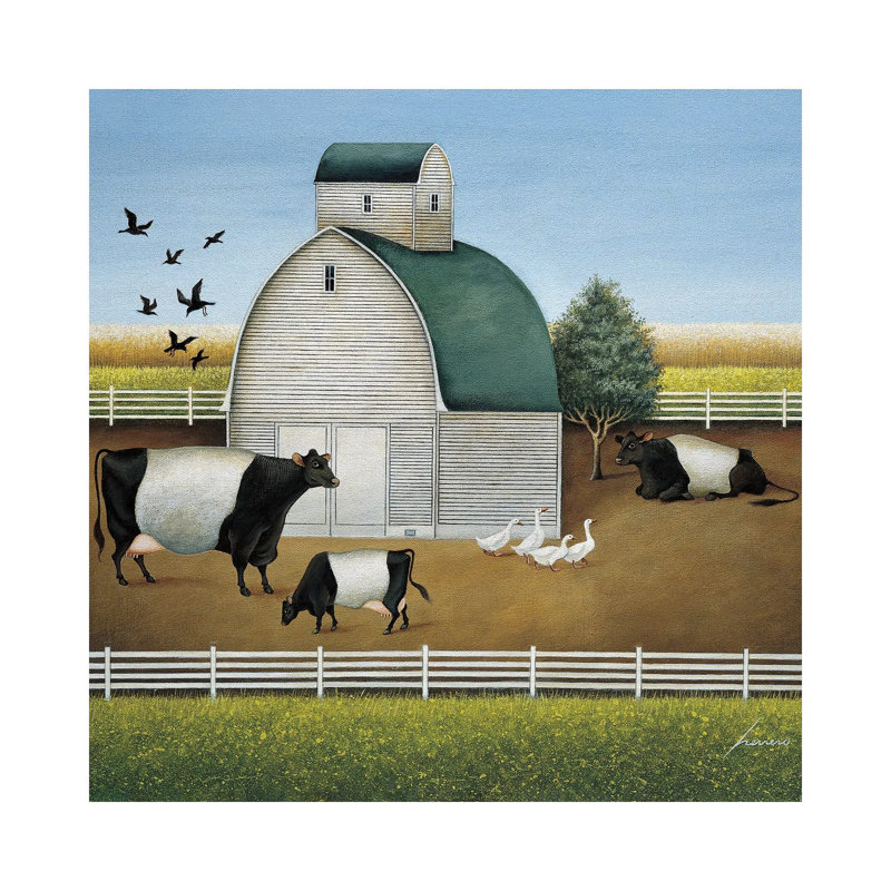 Beltie's Dairy by Lowell Herrero - Wrapped Canvas Painting, 30.48 cm H x 30.48 cm W