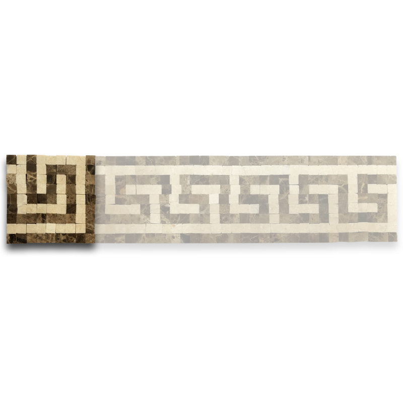 Carreau de mosaïque en marbre 3,5 po x 3,5 po