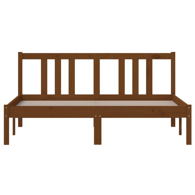 Bed Frame Solid Wood, 90 x 200cm, honey brown