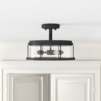 Plafonnier semi-encastré cylindrique simple 13,25 po Leyden