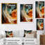 Orange encre tempête V - art mural abstrait-662107099-662107098