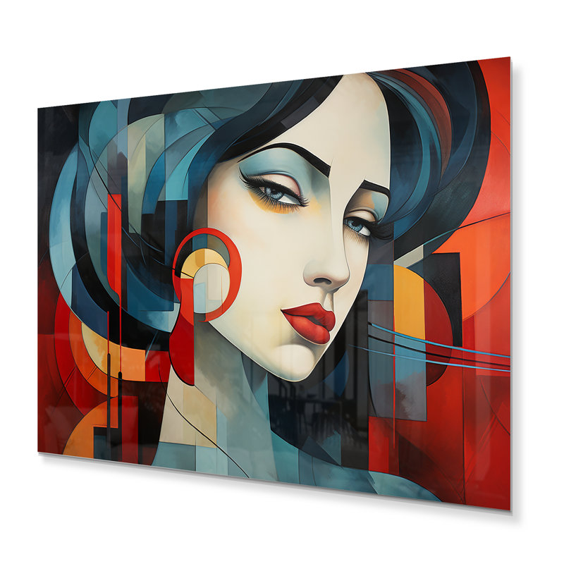 Cubisme d'art moderne - reproduction sur cadre sans cadre, H 24 po x l 32 po x P 1 po