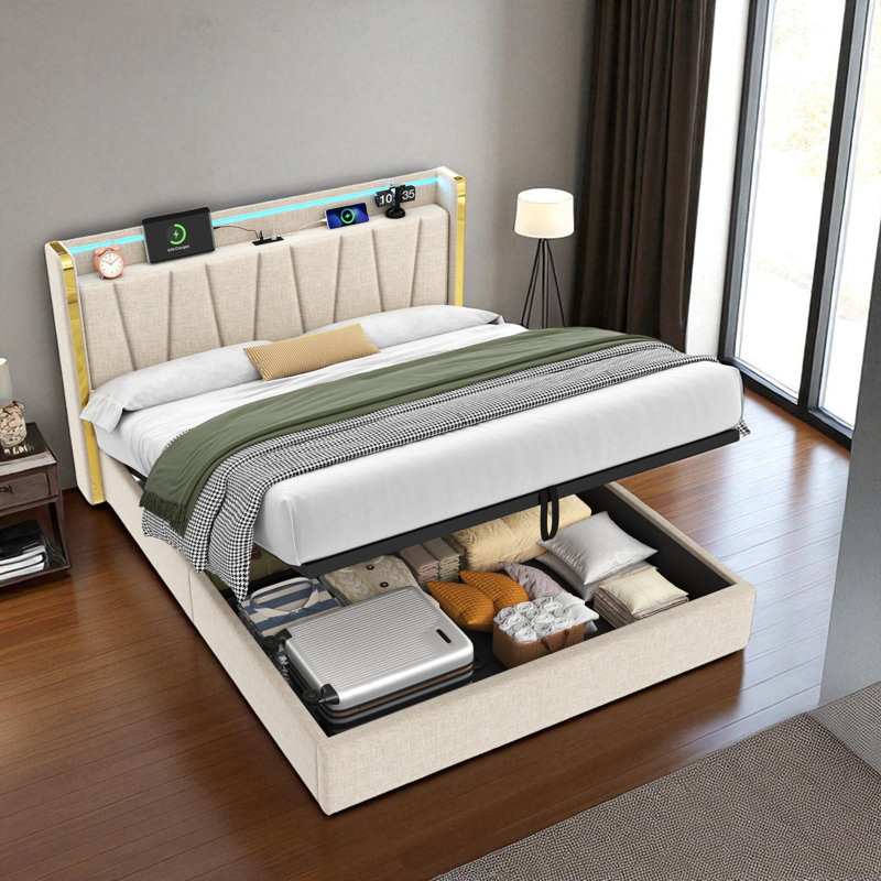 Upholstered Ottoman Storage Bed