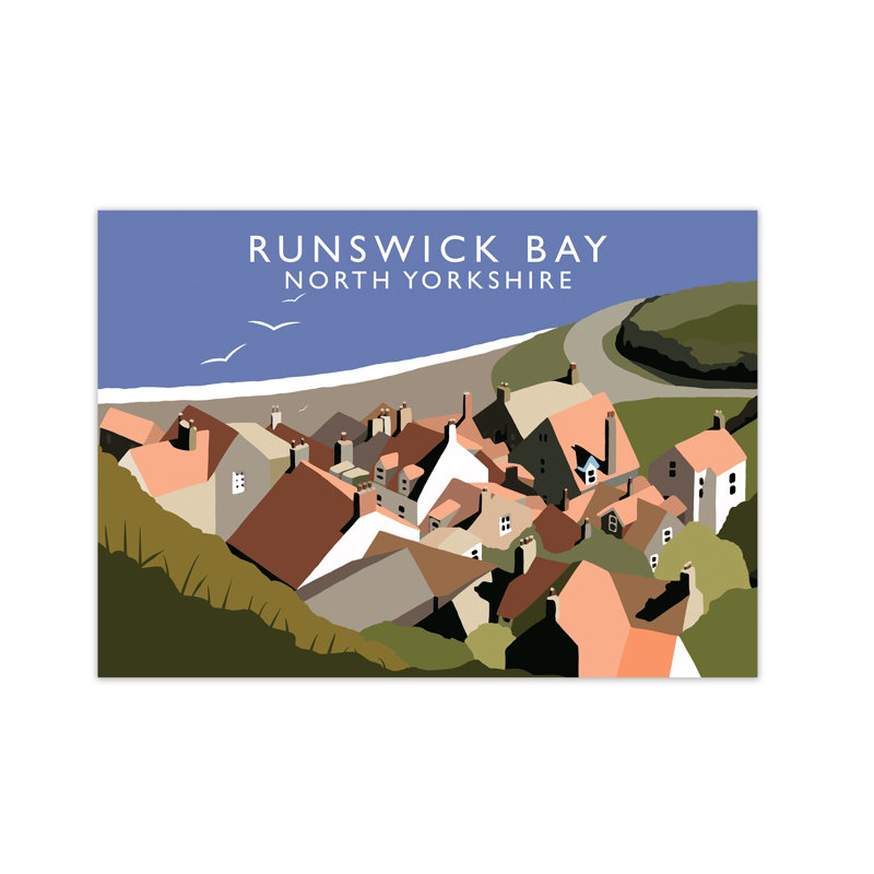 Runswick Bay North Yorkshire by Richard O'Neill - Print, Unframed, 59.4cm H x 84.1cm W x 3cm D