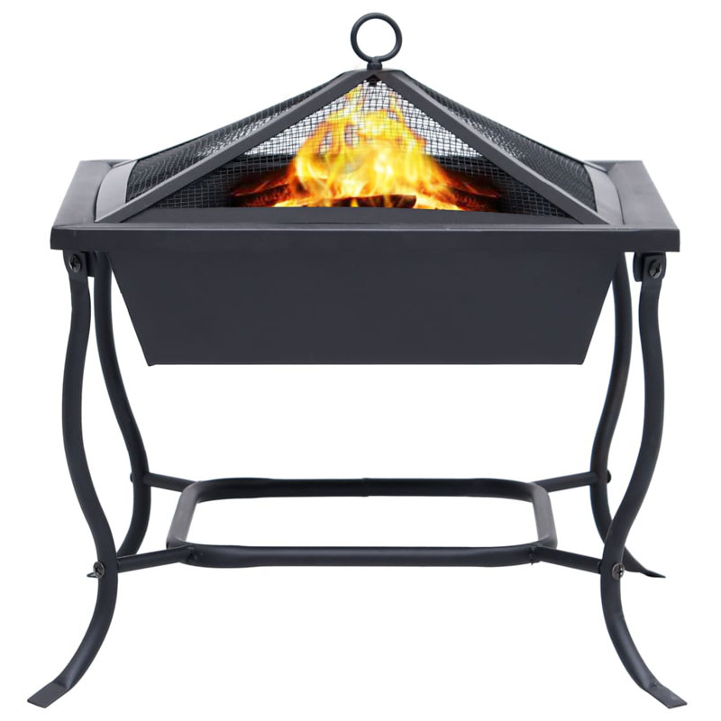 Gelantipy Fire Pit Black 42x42x45 cm Steel