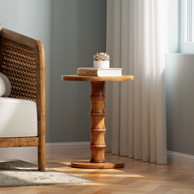 Table de bout ronde à piédestal Farmhouse
