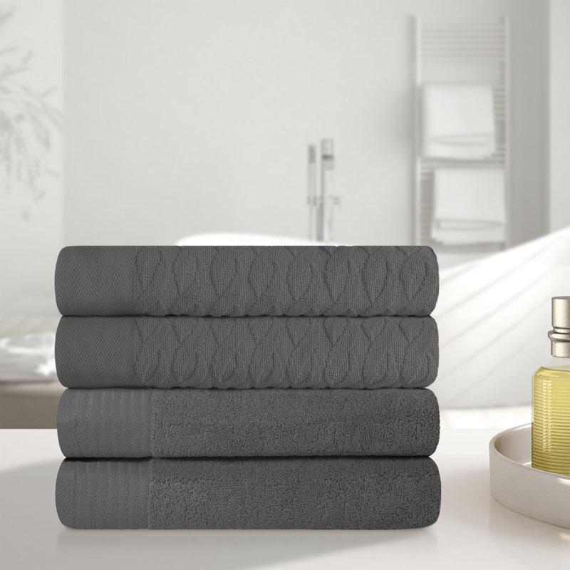 Ensemble de 4 serviettes de bain Nisswa, Gris