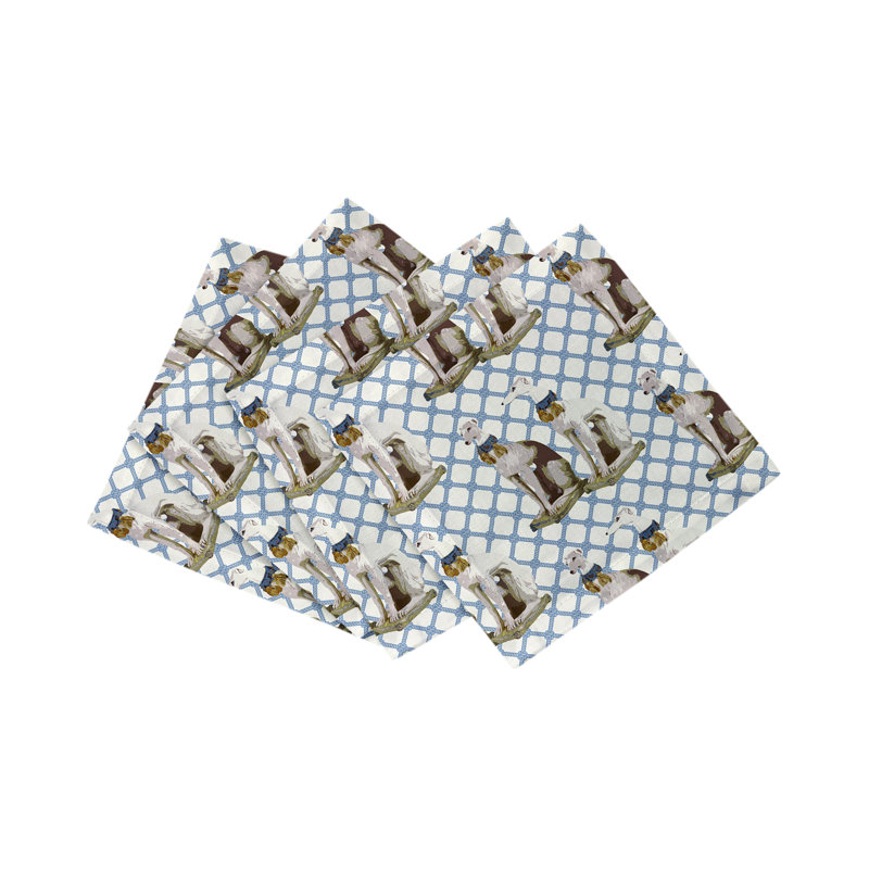 Regal Grey Hound Cotton Sateen Cocktail Napkins, Wyeth