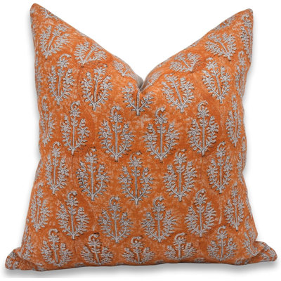 Ethnic Indian Pillow Cover Hand Block Print Indian Decorative Cushion Handcrafted Block Boho Printed Couch Cushion Cover 18x18 Inch - Nilgagan 