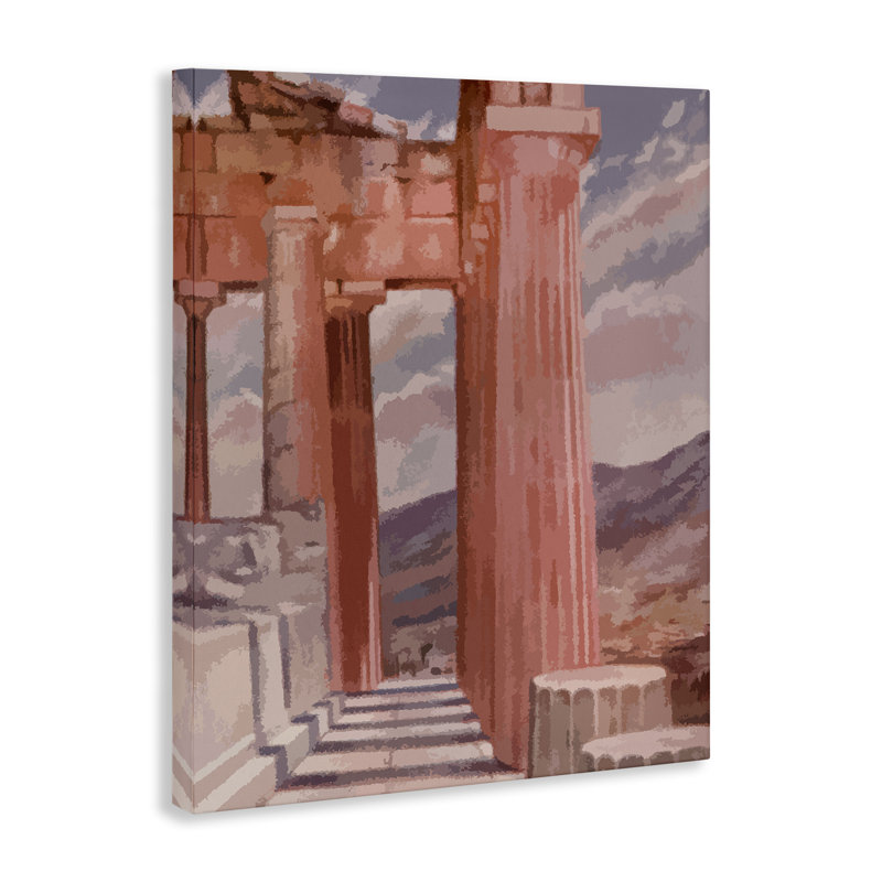 «Greek Architecture View», art mural sur toile par Daphne Polselli, H 20 po x l 16 po