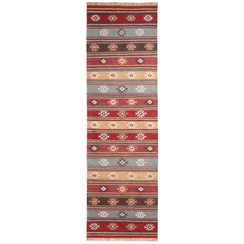 Simba Striped Hand Woven Area Rug, Runner 75 x 240cm