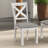 Rustic 2Pc White Oak Cross Back Dining Chairs With Cushioned Seats For Settings Modern In Rubberwood Frame