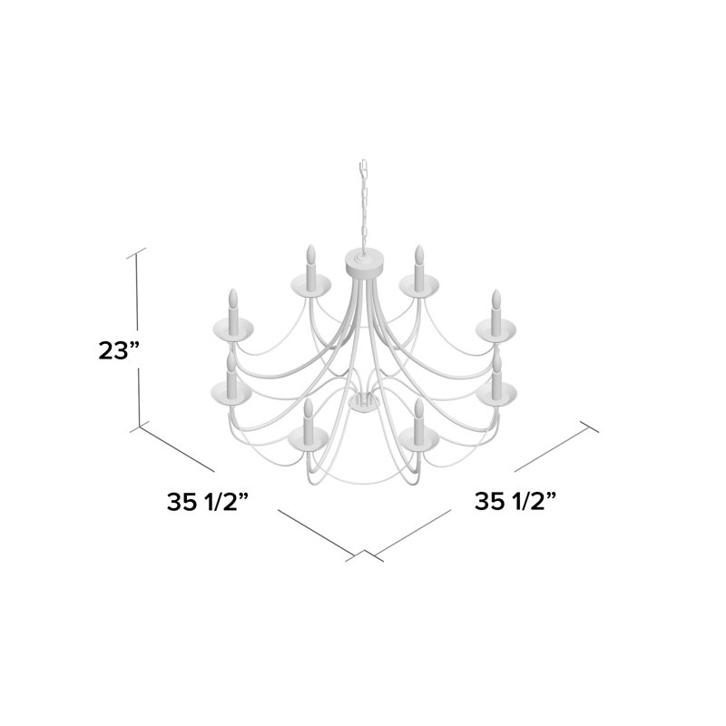 Raglin 8 - Light Candle Style Classic Chandelier with Wrought Iron Accents