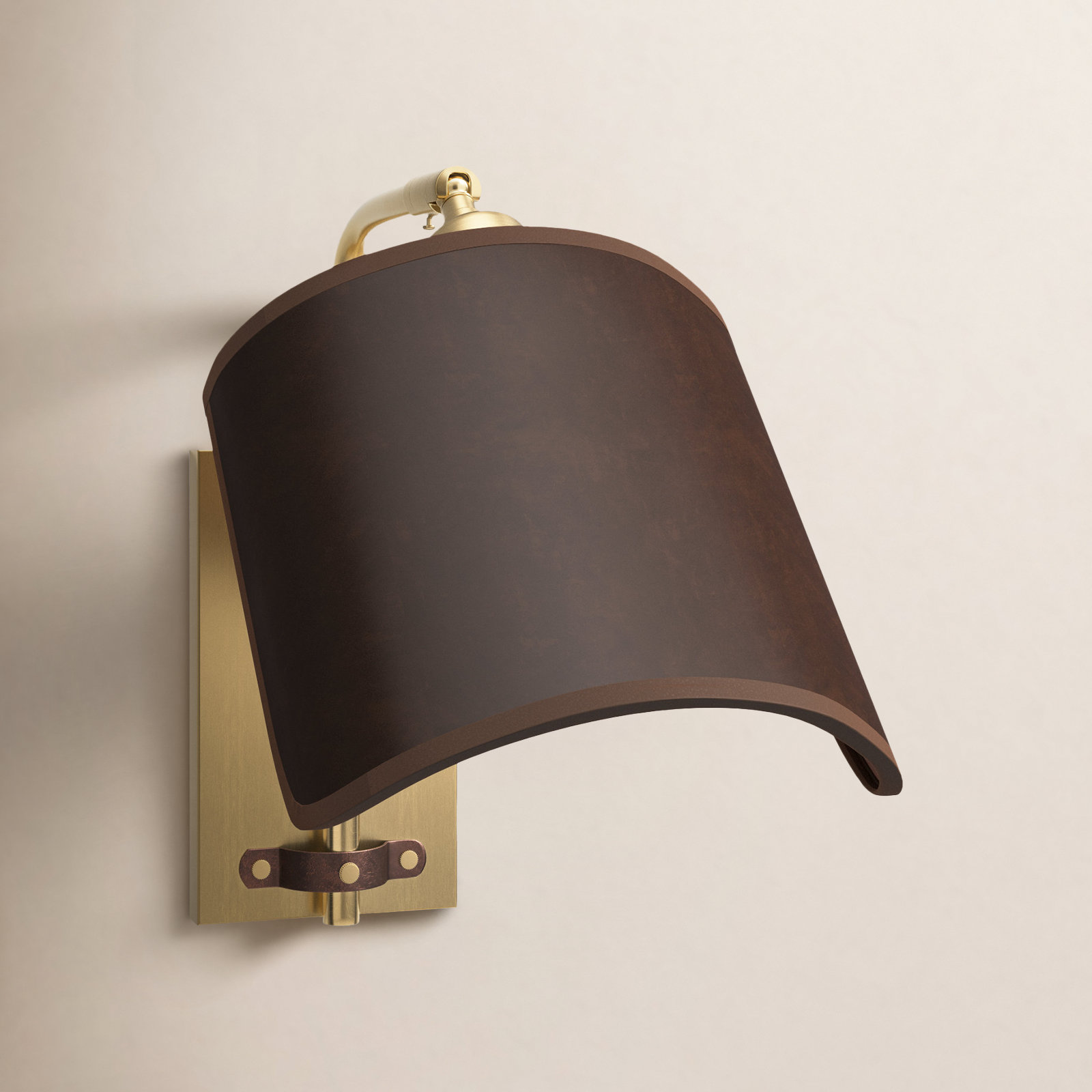 Drake Single Light Dimmable Brass Armed Sconce