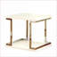 Table de bout contemporaine blanche avec structure chromée, laque ultrabrillante Tablette ouverte pour le salon