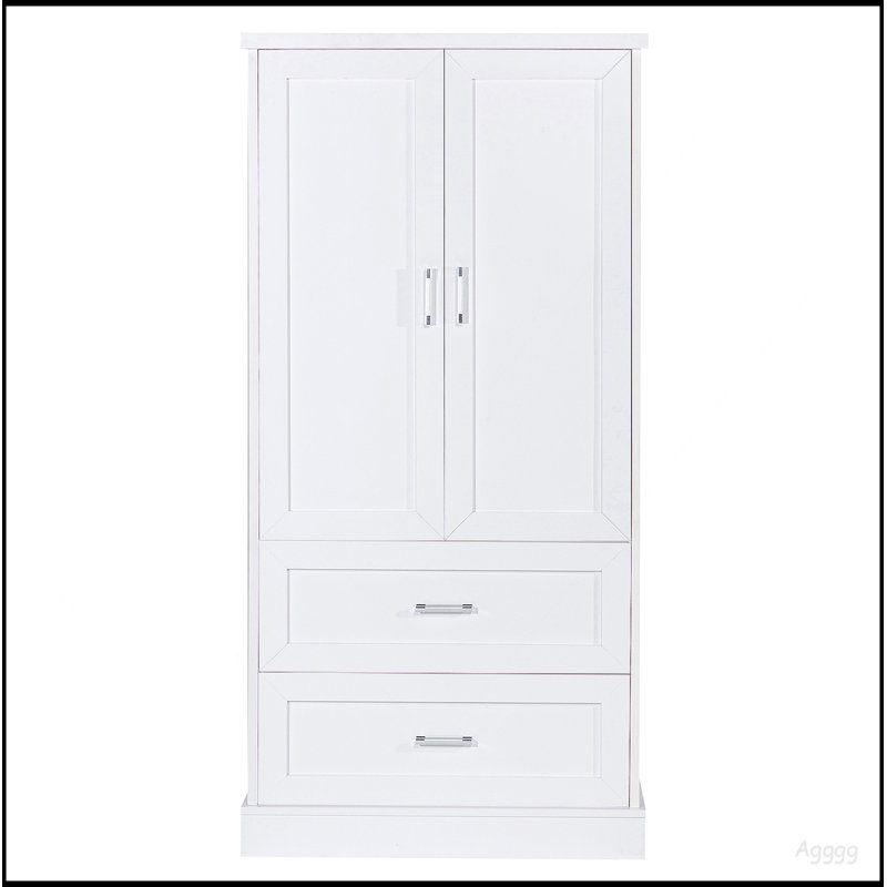 Tall Bathroom Storage Cabinet, Cabinet With Two Doors And Drawers, Adjustable Shelf, MDF Board, White, Two Packages