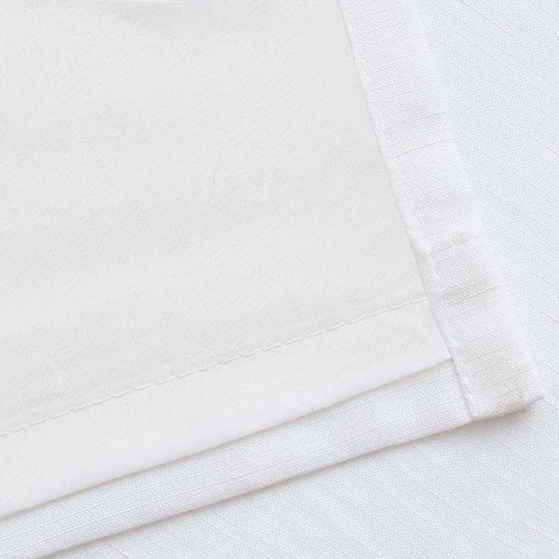 Grommet Linen Farmhouse Curtains for Living Room, White, 50" W x 96" L
