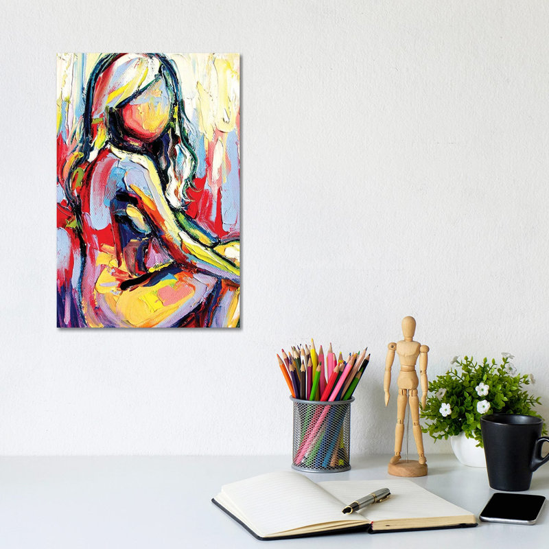 Femme 195 by Aja Trier - Wrapped Canvas Painting, 30.48cm H x 20.32cm W