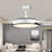 42'' Modern Retractable Ceiling Fan Light Led Dimmable Chandelier Lamp W/ Remote