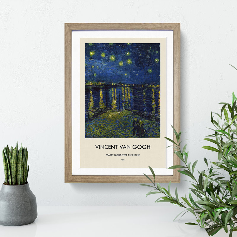 Starry Night Over The Rhone Vol.1 by Vincent Van Gogh Framed Print, 48cm H x 36cm W x 2cm D, Oak Framed